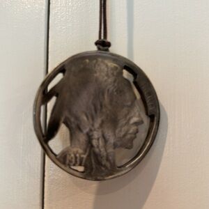 Large Silver Tone Replica Native American Nickel